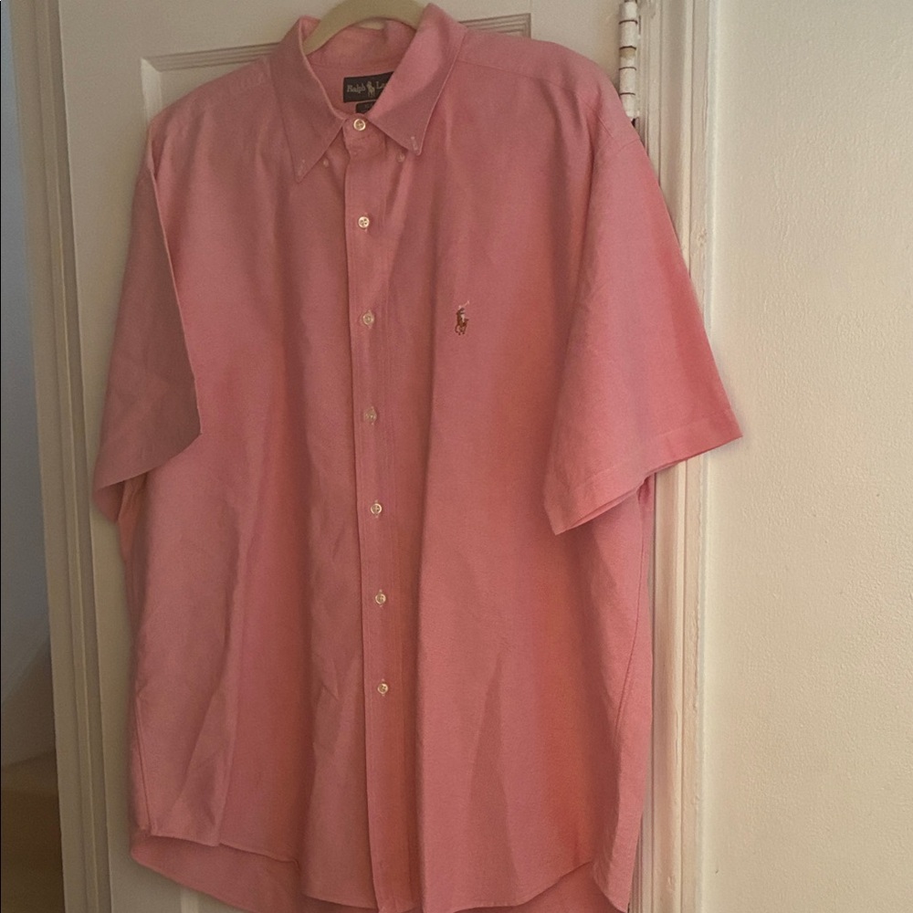 XL Polo by Ralph Lauren Button-Down Short Sleeve Shirt in Pink